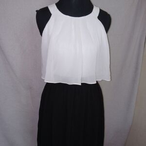 BCX Black High-Low Skater Dress Girls Size 14 Crochet Waistline